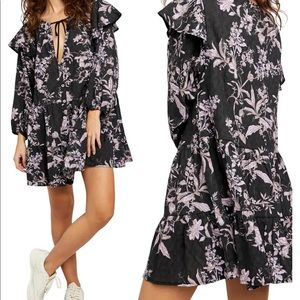 NWT Free People Sunbaked Floral Long Sleeve Dress
